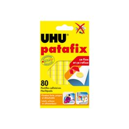 Pate adhésive UHU PATAFIX - Carte de 80 pastilles JAUNES