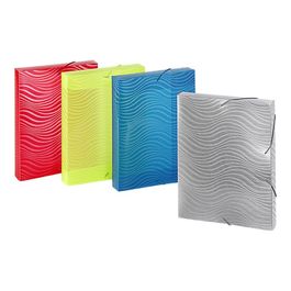 Viquel Boîte De Classement A4 Business Class - Pochette Avec Élastique Gris