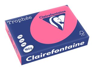 Clairefontaine Trophée - Papier couleur - A4 (210 x 297 mm) - 160 g/m² - Ramette de 250 feuilles - rose fushia