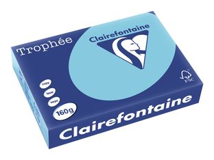 Clairefontaine Trophée - Papier couleur - A4 (210 x 297 mm) - 160 g/m² - Ramette de 250 feuilles - bleu alizé
