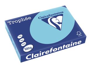 Clairefontaine Trophée - Papier couleur - A4 (210 x 297 mm) - 120 g/m² - Ramette de 250 feuilles - bleu alizé