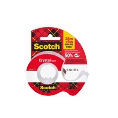Scotch Crystal - Ruban adhésif - 19 mm x 25 m + 5 m gratuit - transparent
