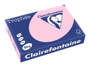 Clairefontaine Trophée - Papier couleur - A4 (210 x 297 mm) - 80 g/m² - Ramette de 500 feuilles - rose