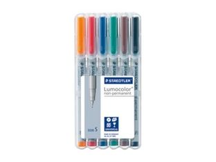 STAEDTLER Lumocolor 311 - 6 Marqueurs ogive effaçable - couleurs assorties - 0.4 mm