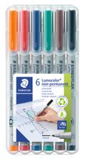 STAEDTLER LUMOCOLOR 316 - Pack de 6 marqueurs non permanents - pointe fine - couleurs assorties