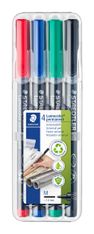 STAEDTLER LUMOCOLOR 317 - Pack de 4 marqueurs permanents - pointe moyenne - couleurs assorties