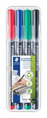 STAEDTLER LUMOCOLOR 318 - Pack de 4 marqueurs permanents - pointe fine - couleurs assorties