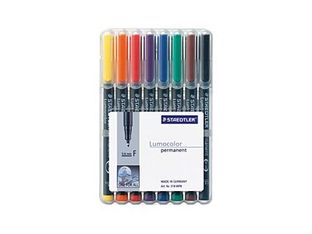 STAEDTLER Lumocolor 318 - 8 marqueurs permanents - 0.6 mm - fin - couleurs assorties