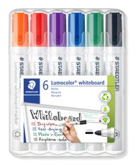STAEDTLER LUMOCOLOR 351 - Pack de 6 marqueurs effaçables - pointe ogive - couleurs assorties