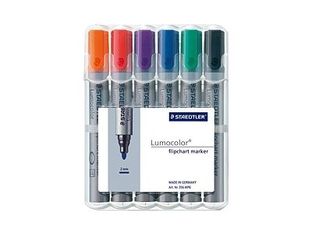 STAEDTLER Lumocolor - Marqueur - pour paperboard - noir, rouge, bleu, vert, orange, violet - encre à l'eau - 2 mm