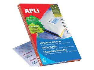 APLI PAPER - Autoadhesivo - blanco - 70 x 37 mm 2400 etiqueta(s) (100 hoja(s) x 24) etiquetas