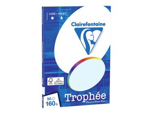 Clairefontaine Trophée - Papier couleur - A4 (210 x 297 mm) - 160 g/m² - Ramette de 50 feuilles - bleu