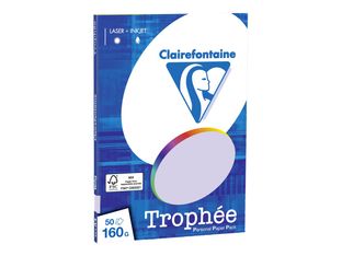 Clairefontaine Trophée - Papier couleur - A4 (210 x 297 mm) - 160 g/m² - Ramette de 50 feuilles - lilas