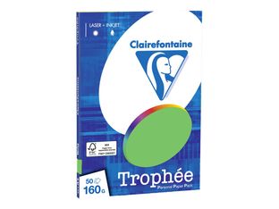 Clairefontaine Trophée - Papier couleur - A4 (210 x 297 mm) - 160 g/m² - Ramette de 50 feuilles - vert menthe
