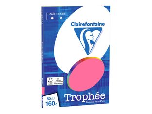 Clairefontaine Trophée - Papier couleur - A4 (210 x 297 mm) - 160 g/m² - Ramette de 50 feuilles - rose fuchsia