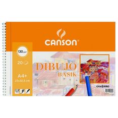 Canson bloc espiral microperforado basik A4 20 hojas liso 130gr.