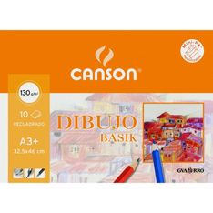 Canson minipack basik A3 10 hojas dibujo recuadro 130gr.