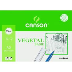 Canson minipack basik A3 12 hojas vegetal 95gr.