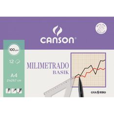 Canson minipack A4 12 hojas milimetrado basik 100gr. sepia