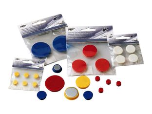 Faibo - Imán - círculo - 1 cm de diámetro - rojo (paquete de 6)