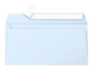 Pollen - Sobre - International DL (110 x 220 mm) - cartera - abertura lateral - autoadhesivo - imprimible - azul - paquete de 20