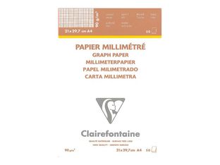 Clairefontaine - Bloc papier à dessin millimétré - 50 feuilles - A4 - 90G