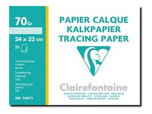 Clairefontaine Fine Arts - Pochette papier calque - 20 feuilles - 24 x 32 cm - 70 gr