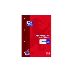 Oxford recambio A4 100 hojas 1 linea con margen