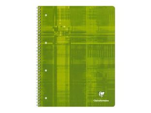 Clairefontaine Studium - Cahier à spirale A4 (21x29,7 cm) - 160 pages - grands carreaux (seyès) - feuilles perforées détachables - disponible dans différentes couleurs