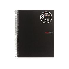 Miquelrius The Original - Cahier de notes - reliure à spirale - A4 - 200 feuilles / 400 pages - petits carreaux - 4 trous - noir - polypropylène (PP)