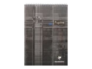 Clairefontaine - Bloc notes Pupitre - A4 - 160 pages - grands carreaux - à spirales - blanc