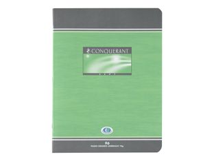Conquérant Sept - Cahier de brouillon - 17 x 22 cm - 96 pages - grands carreaux (Seyes)