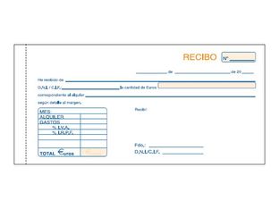 Dohe - Cuaderno de recibos de renta - 50 hojas - 1/3 A4 - apaisado - duplicado - sin copia de carbón