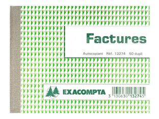 Exacompta - 10 Manifolds Carnets de factures - 50 dupli - 10,5 x 13,5 cm