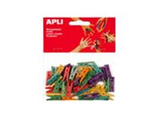 Apli - 45 mini pinces bois - coloris assortis