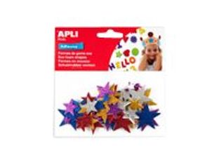 Apli - Sachet de gommettes en mousse - étoiles pailletées