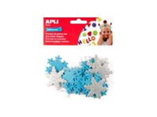 APLI kids - 22 Adhésif décoratif mousse - flocons - argenté(e), bleu clair