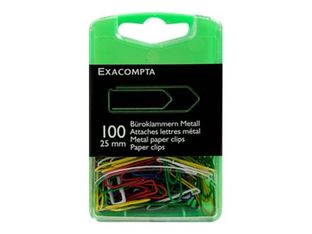 Exacompta - 100 Trombones attaches-lettres - 25 mm - couleurs assorties