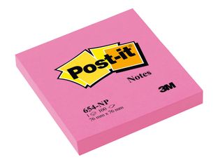 Notes Post-it Couleurs Rose Néon - 76 x 76 mm