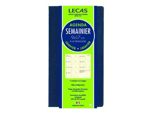 Agenda de poche Classique - 1 semaine sur 2 pages - 9 x 17 cm - disponible dans différentes couleurs - Lecas