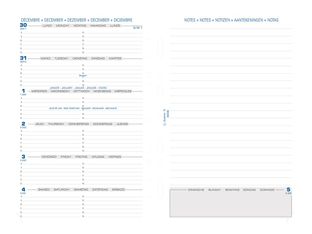 Exacompta Exatime 21 - Recharge pour organiseur - 1 semaine sur 2 pages et notes - 14,2 x 21 cm