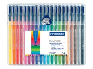 STAEDTLER triplus color - Rotulador de punta de fibra - colores surtidos - tinta al agua - 1 mm (paquete de 20)