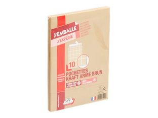 GPV Pack'n Post - 10 Pochettes kraft C5 162 x 229 mm - 130 gr - bande auto-adhésive