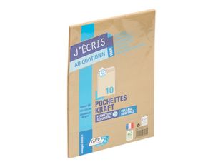GPV - 10 Pochettes Enveloppes C5 162 x 229 mm - 85 gr - sans fenêtre - kraft - bande adhésive
