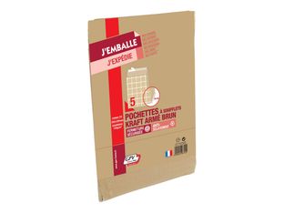 GPV Pack'n Post - 5 Pochettes kraft armé à soufflets - 260 x 330 mm - 130 gr - bande auto-adhésive
