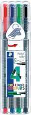 STAEDTLER triplus - 4 feutres fins - 0,4 mm - noir, rouge, bleu, vert