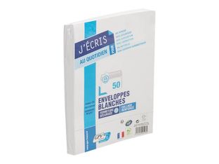 GPV - 50 Enveloppes C5 162 x 229 mm - 80 gr - sans fenêtre - blanc - bande adhésive