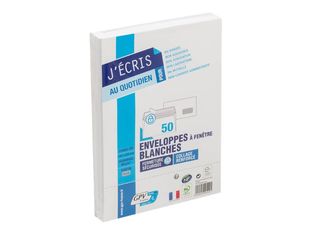 GPV - 50 Enveloppes C5 162 x 229 mm - 80 gr - fenêtre 45x100 mm - blanc - bande adhésive