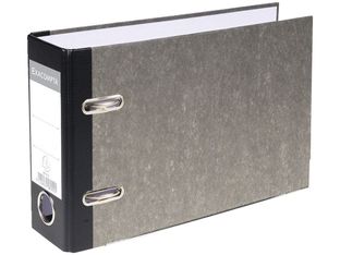 Exacompta - Classeur à levier à l'italienne - Dos 70 mm - A5 - pour 550 feuilles - gris marbré avec dos noir