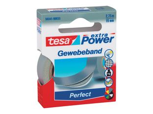 Tesa extra Power Perfect - Ruban adhésif en toile - 19 mm x 2.75 m - gris